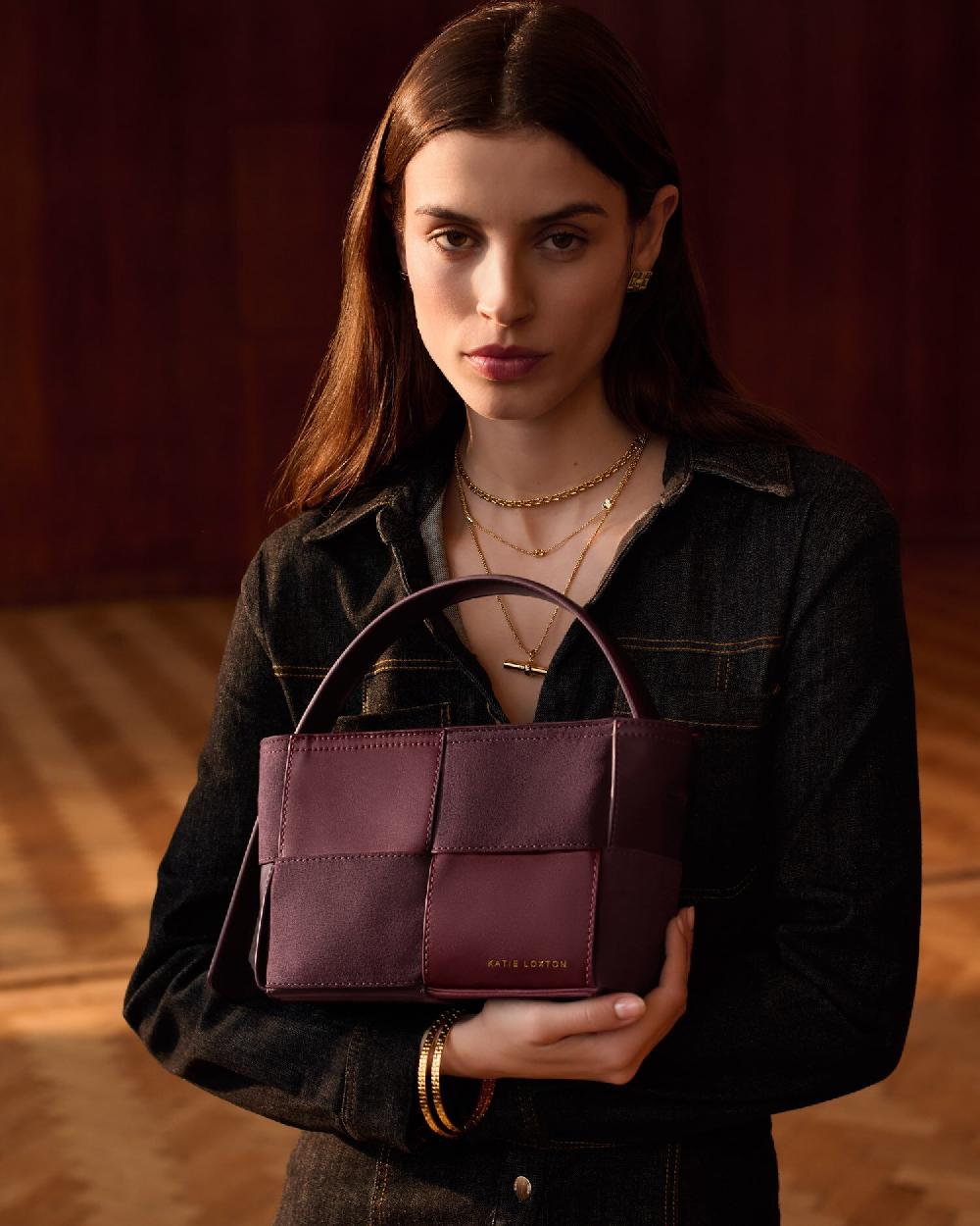 katie loxton Taya Hand Woven Suedette Top Handle Bag