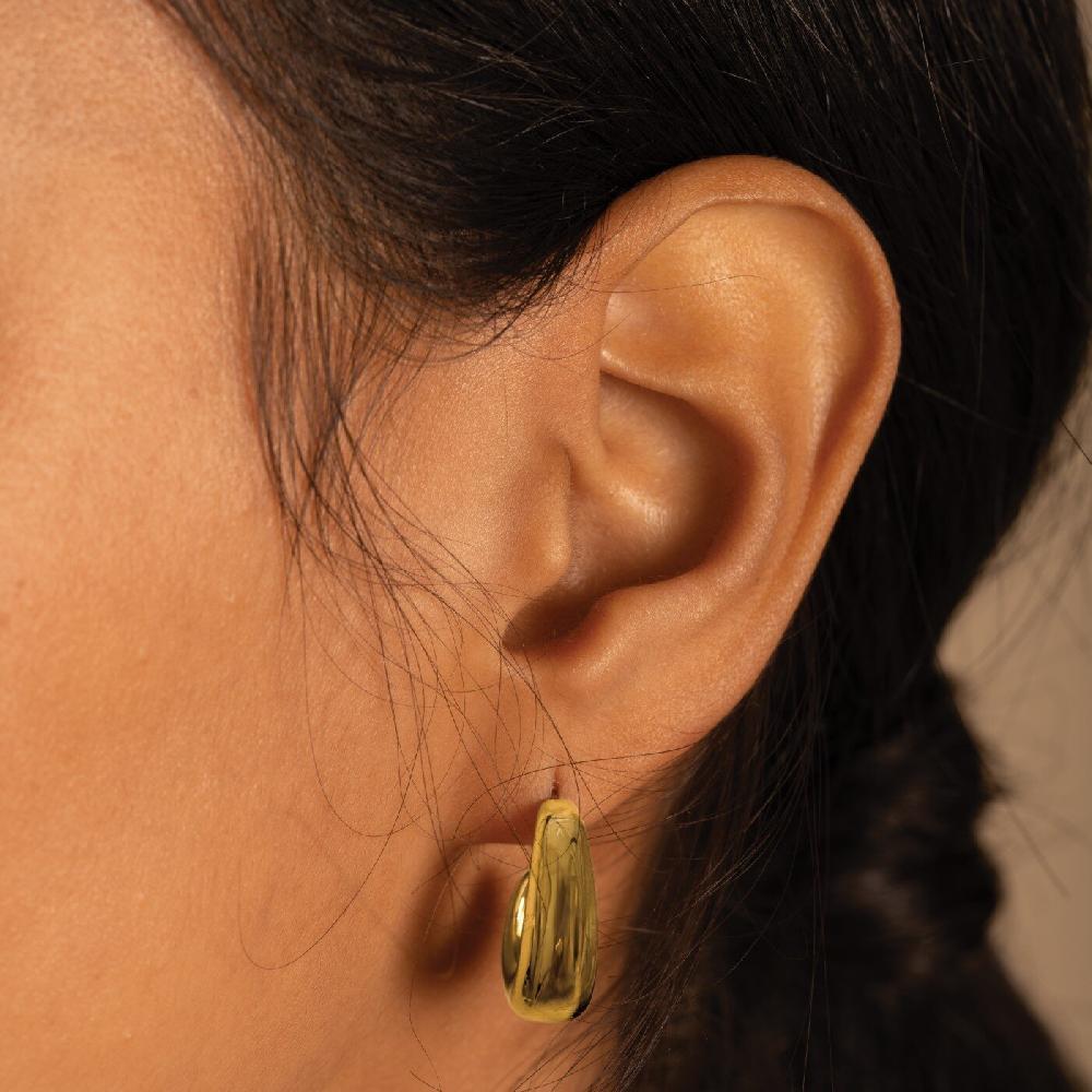 katie loxton 'With Love' Waterproof Gold Dome Hoop Earrings