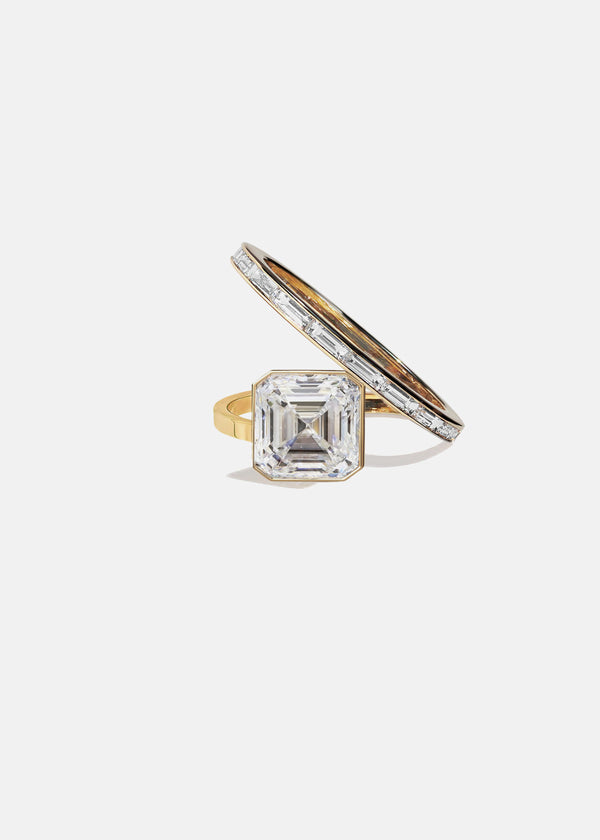 katkim Asscher Crescendo Flare Ring
