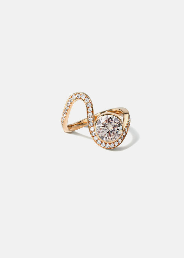 Katkim Brilliant Round Diamond Trace Pavé Ring