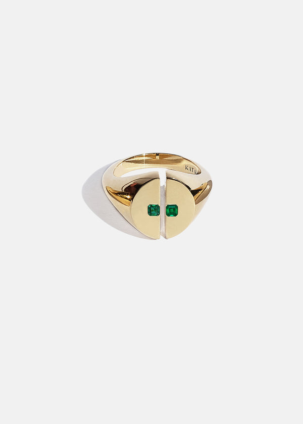 katkim Cove Signet Ring - Muzo Asscher Emerald