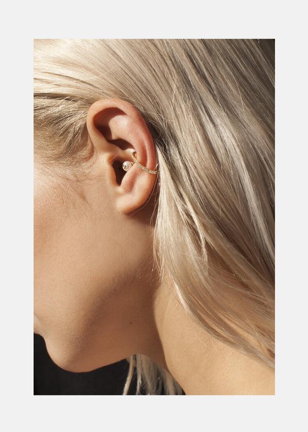 Katkim Crescendo Pearl Pavé Ear Cuff