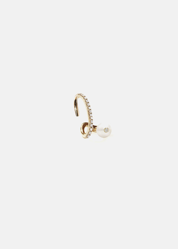katkim Crescendo Pearl Pavé Ear Cuff