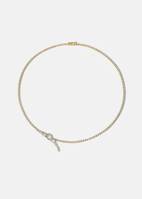 katkim Diamond Serif Eternity Necklace