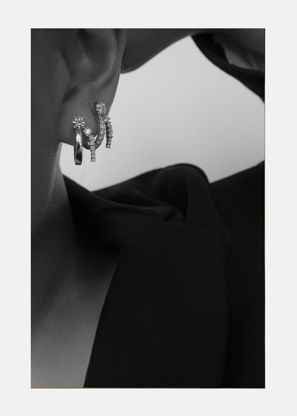 Katkim Diamond Serif Pavé Hoops