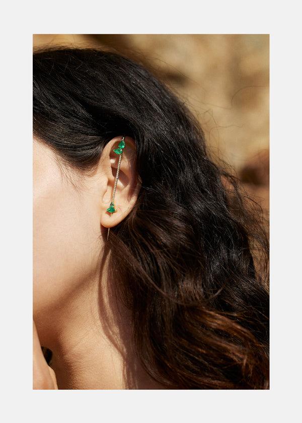 Katkim Emerald Allora Ear Pin