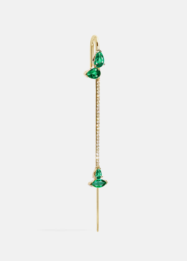 katkim Emerald Allora Ear Pin