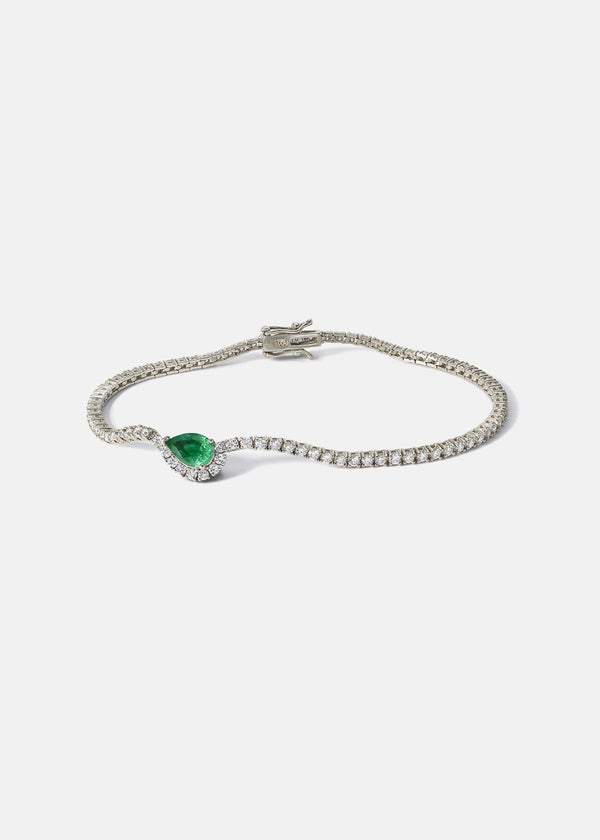 Katkim Emerald Trace Diamond Eternity Bracelet