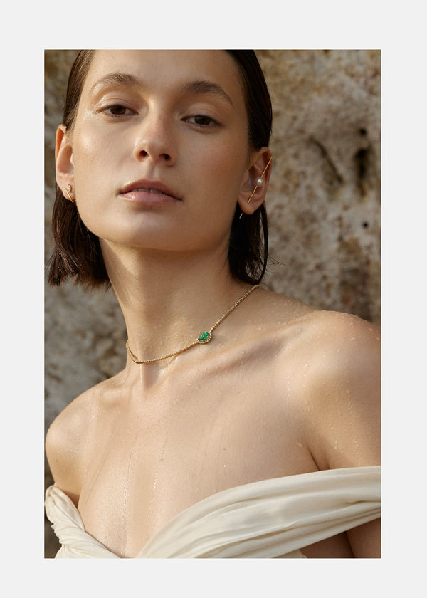 Katkim Emerald Trace Diamond Eternity Necklace