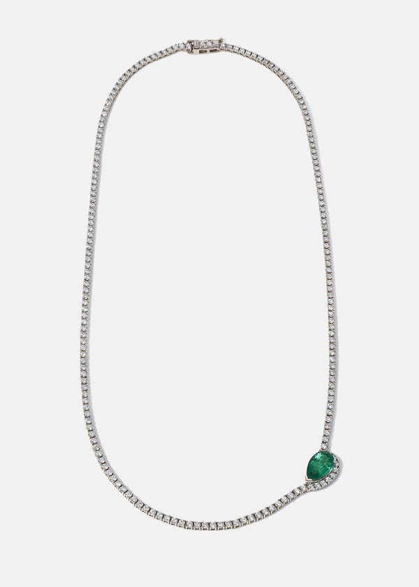 Katkim Emerald Trace Diamond Eternity Necklace