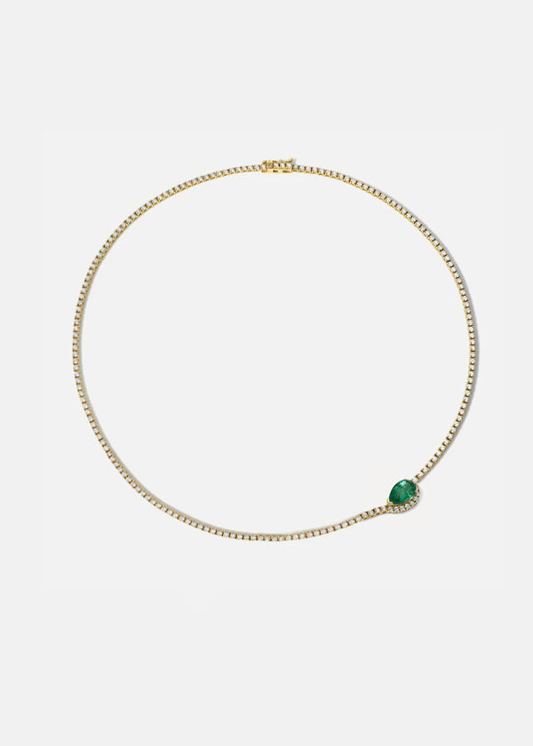 katkim Emerald Trace Diamond Eternity Necklace