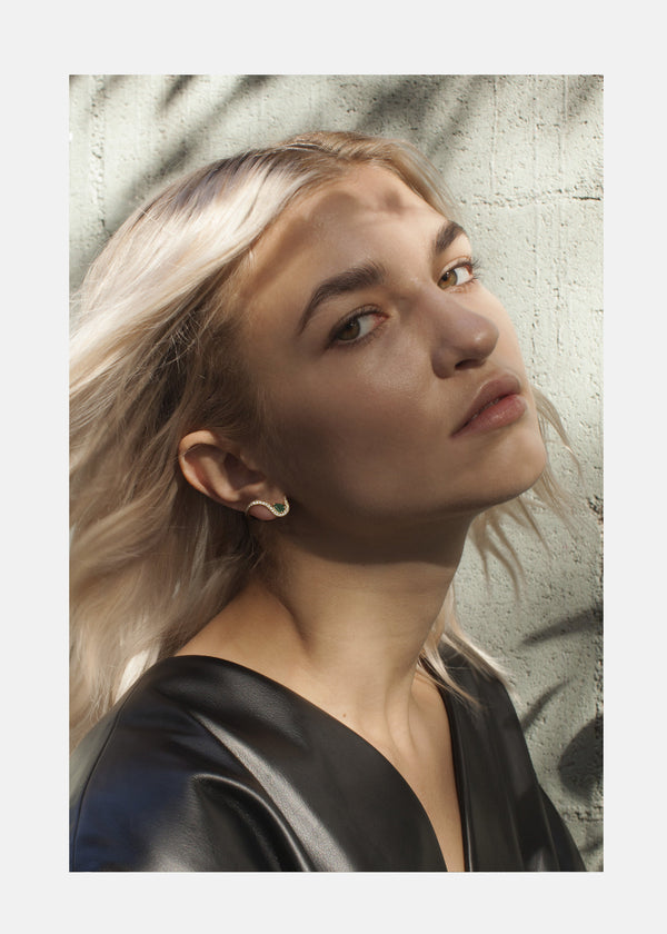 Katkim Emerald Trace Pavé Earring