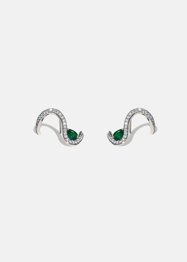 Katkim Emerald Trace Pavé Earring