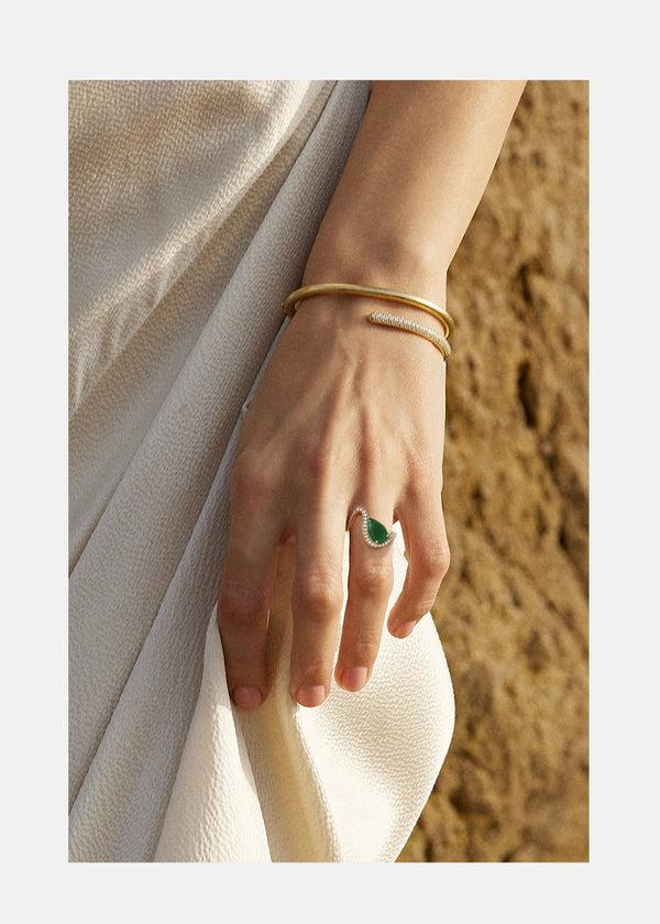 Katkim Emerald Trace Pavé Ring