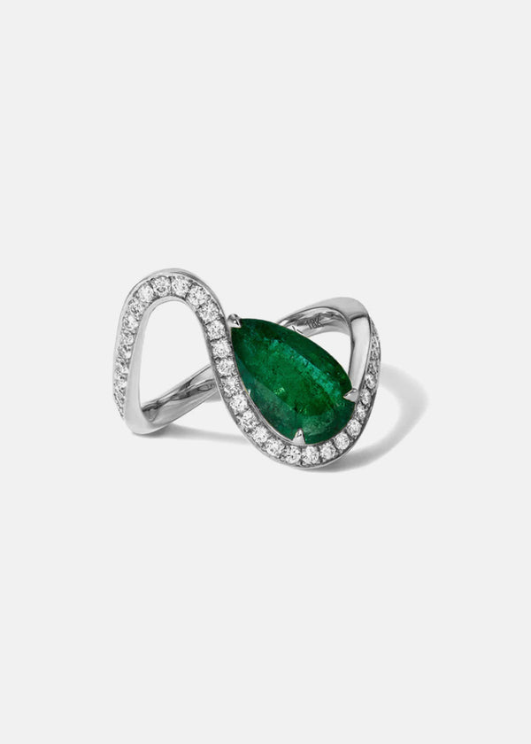 Katkim Emerald Trace Pavé Ring