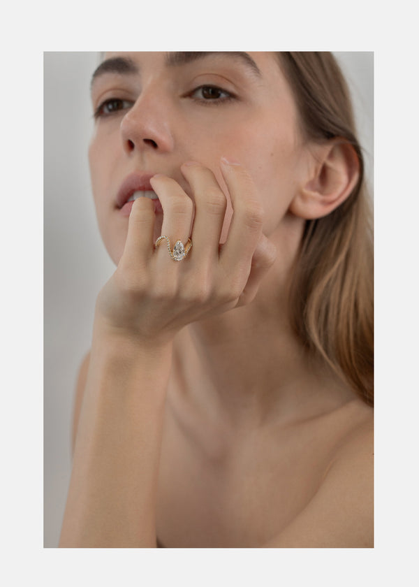 Katkim Floating Diamond Trace Pavé Ring