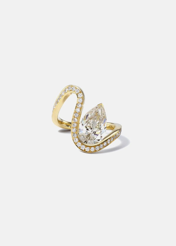 katkim Floating Diamond Trace Pavé Ring