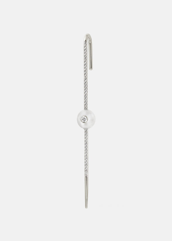 Katkim Floating Pearl Pavé Ear Pin