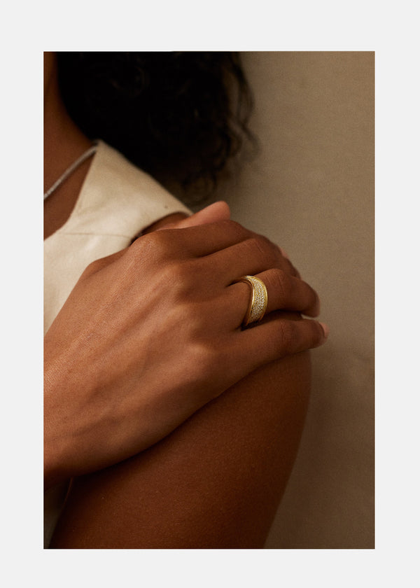 Katkim Grande Trace Pavé Ring