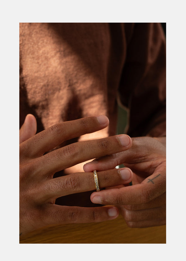 Katkim Mens Carré Diamond Éternal Band