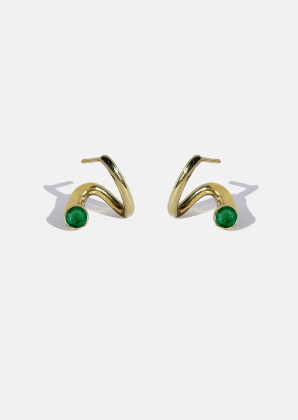 katkim Mini Emerald Crescendo Earring