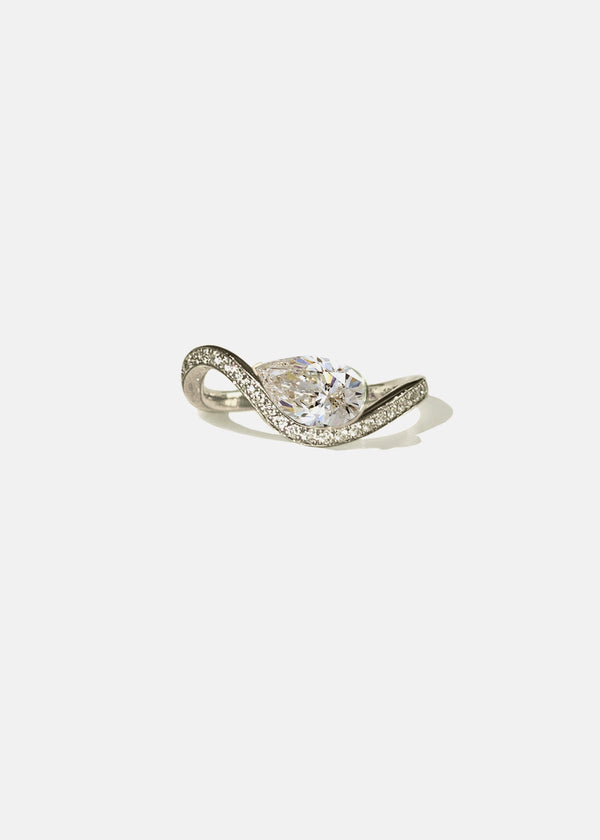 Katkim Mini Pear Diamond Trace Pavé Ring