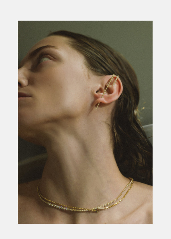 Katkim Mono Half Pavé Ear Pin