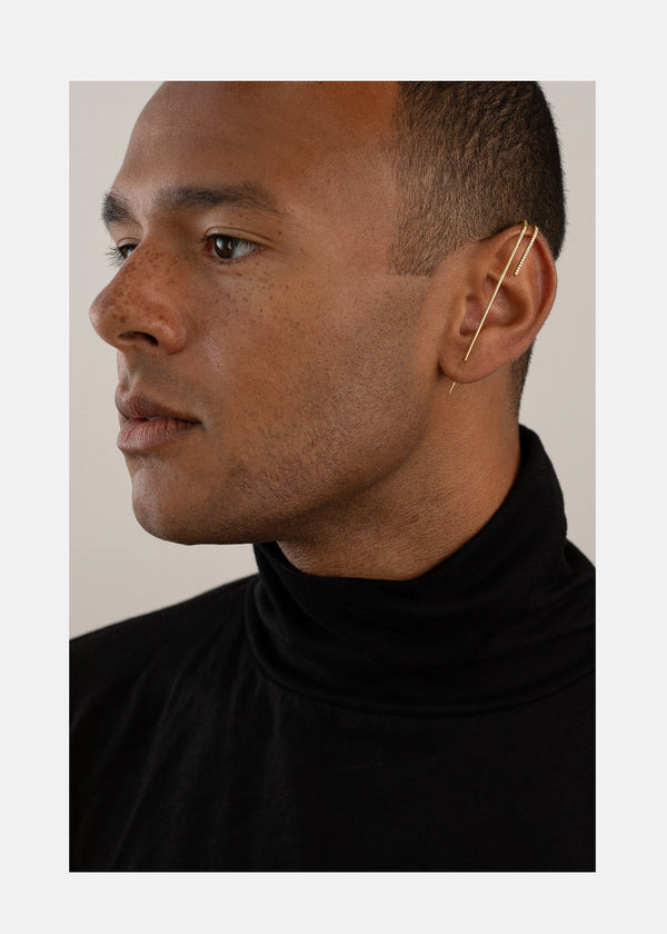 Katkim Mono Half Pavé Ear Pin