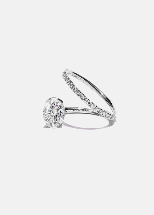 Katkim Oval Crescendo Flare Pavé Ring