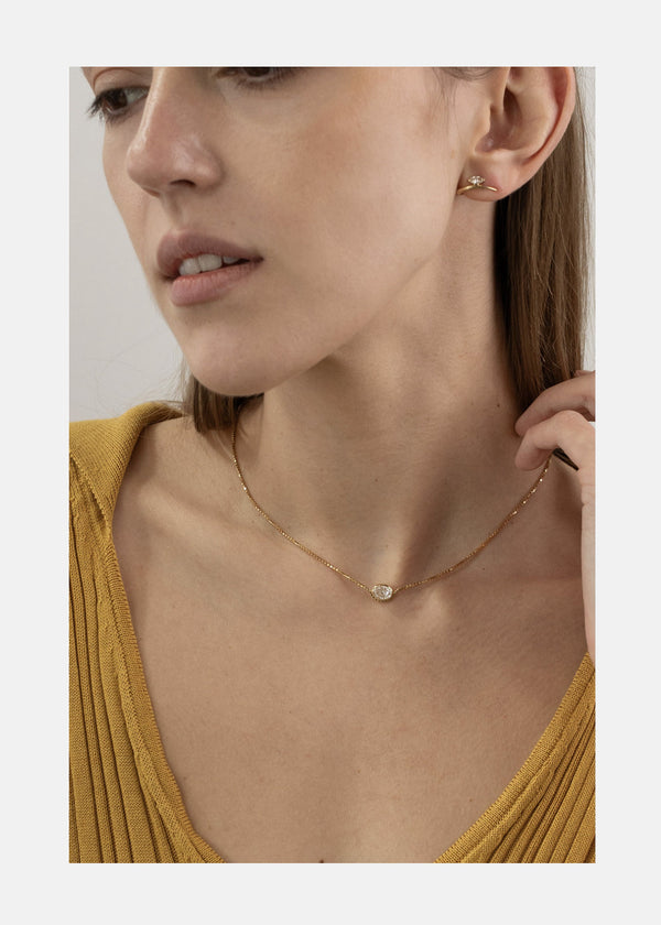 Katkim Oval Diamond Trace Necklace