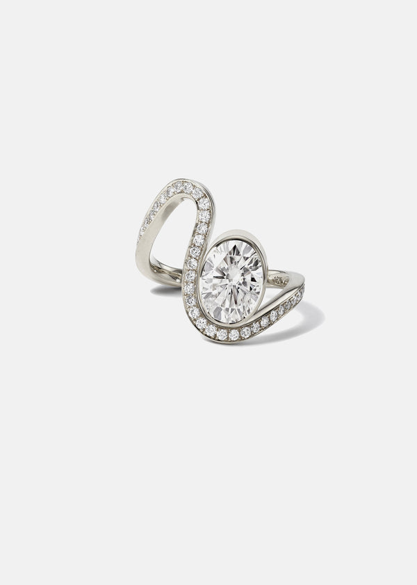 Katkim Oval Diamond Trace Pavé Ring