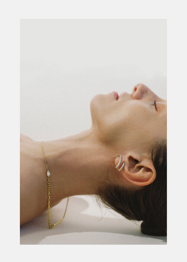 Katkim Pear Diamond Crescendo Necklace