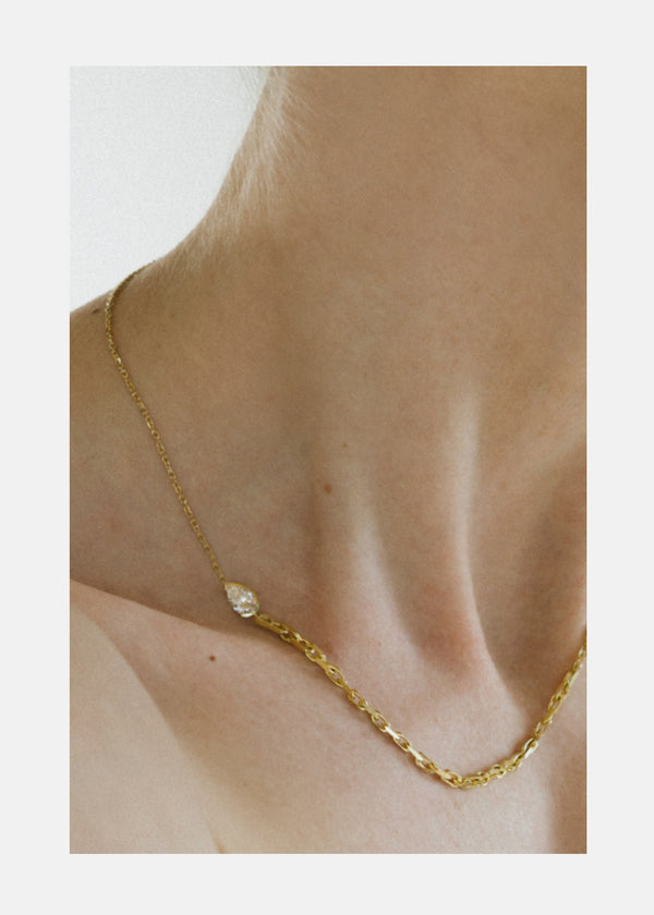 Katkim Pear Diamond Crescendo Necklace