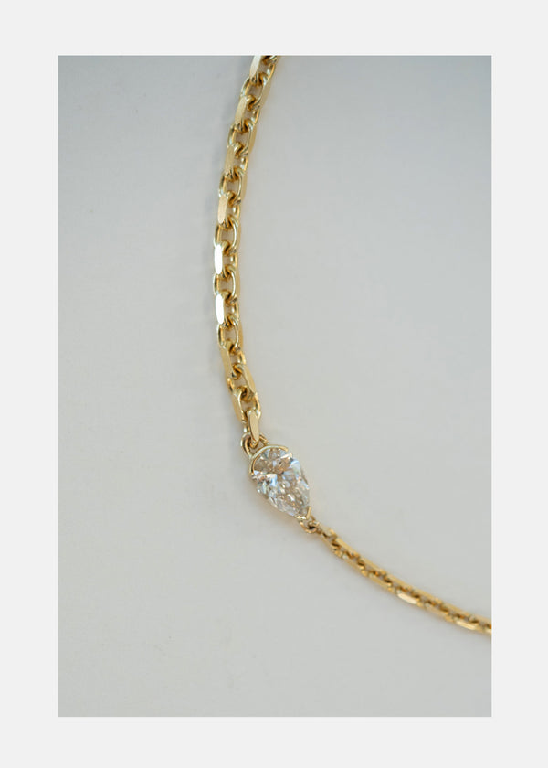 Katkim Pear Diamond Crescendo Necklace
