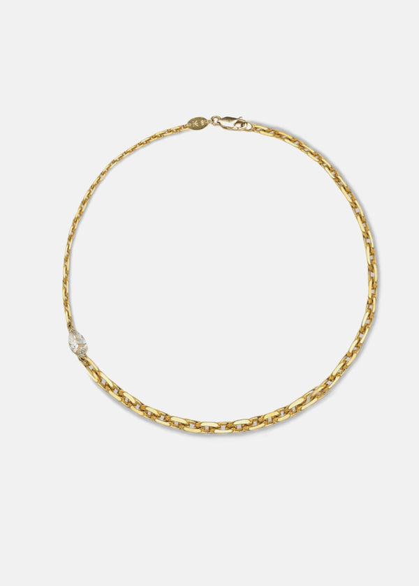 katkim Pear Diamond Crescendo Necklace