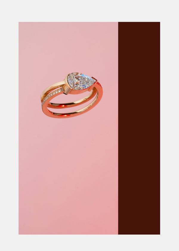 Katkim Pear Diamond Infinity Pavé Ring