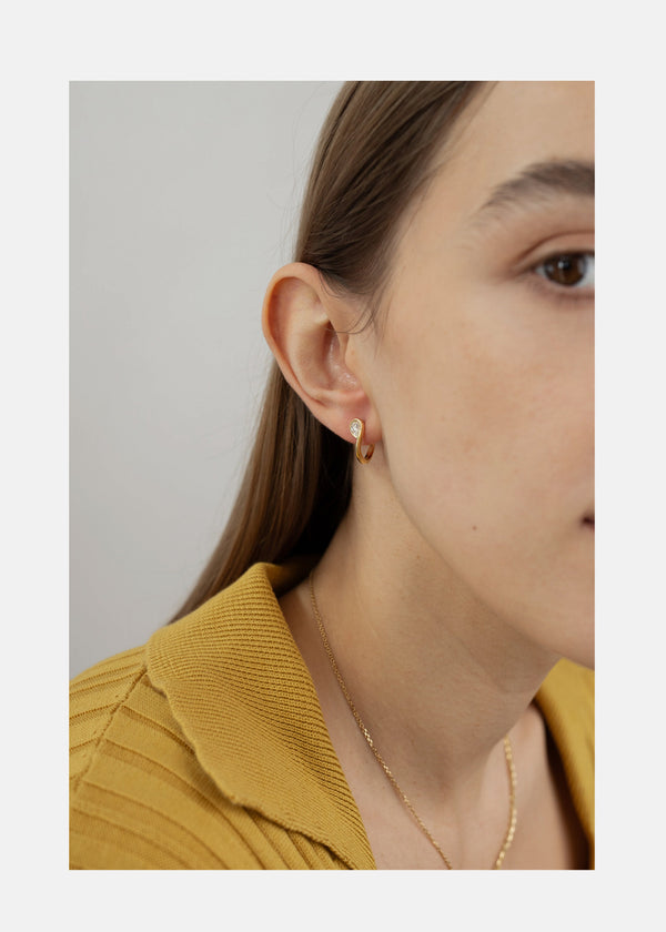 Katkim Pear Diamond Trace Hoops