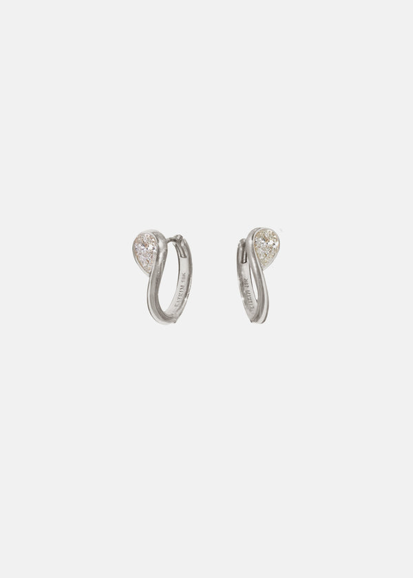 Katkim Pear Diamond Trace Hoops