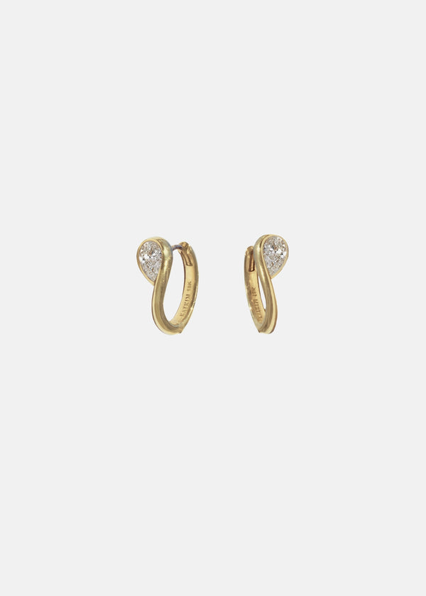 katkim Pear Diamond Trace Hoops