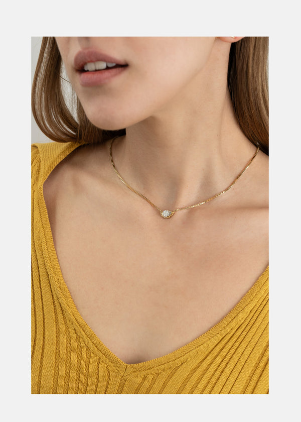 Katkim Pear Diamond Trace Necklace