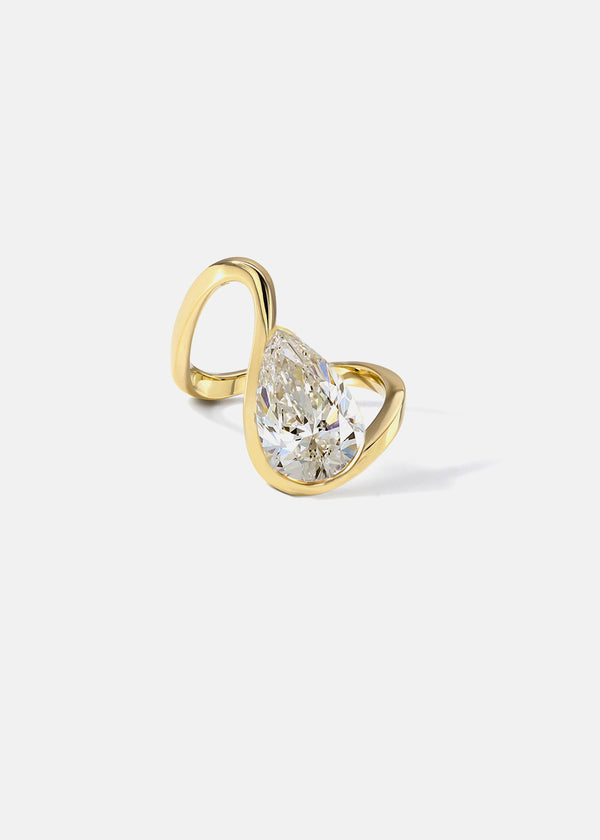 katkim Pear Diamond Trace Ring