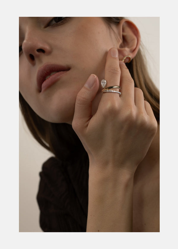 Katkim Pear Double Flare Ring