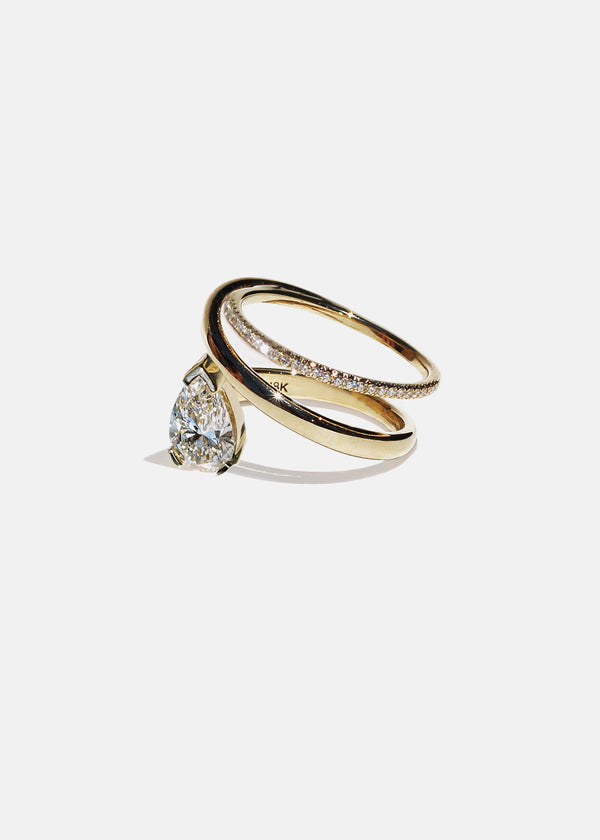 katkim Pear Double Flare Ring