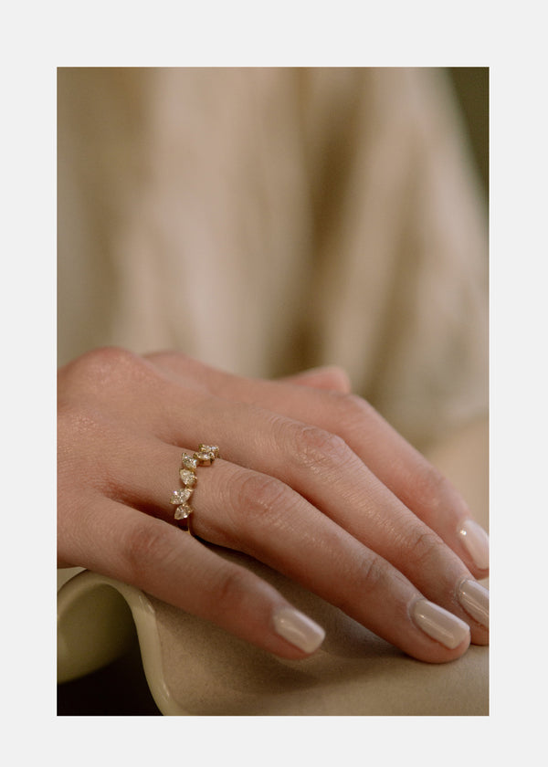 Katkim Pear & Marquise Cove Ring