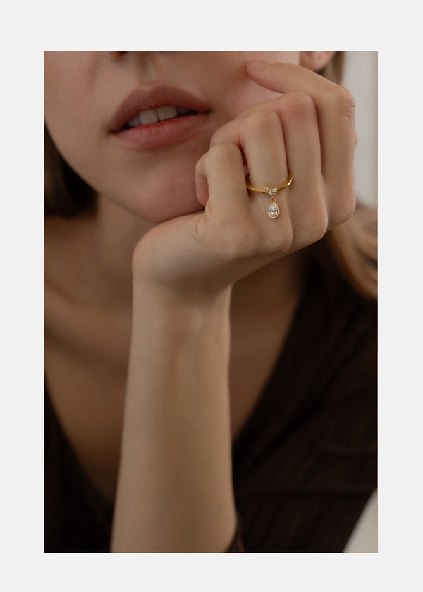 Katkim Pear Serif Ring