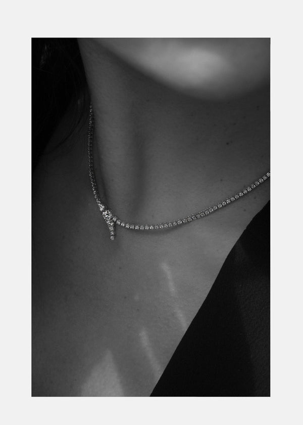 Katkim Petite Diamond Serif Eternity Necklace