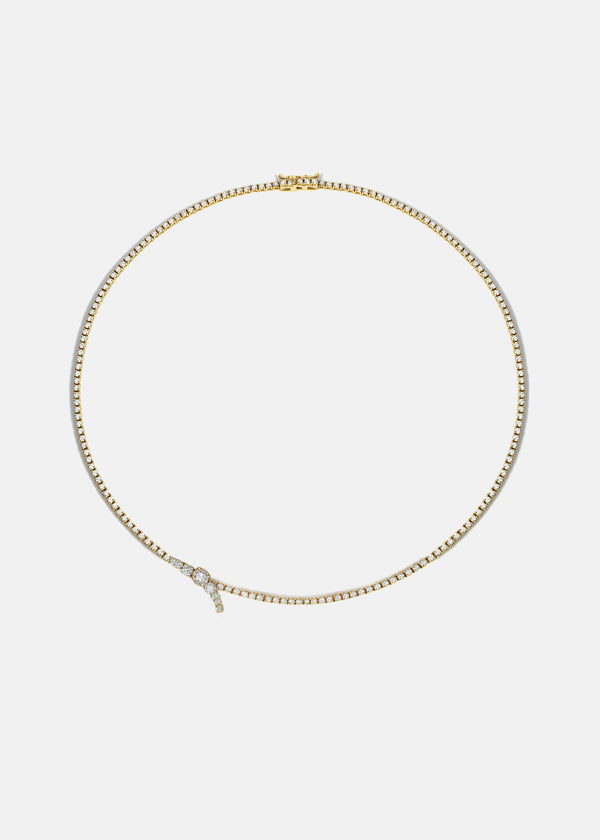 katkim Petite Diamond Serif Eternity Necklace