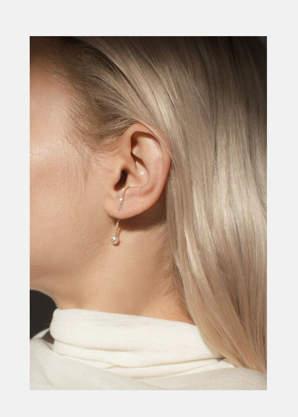 Katkim Petite Pearl Pavé Ear Pin