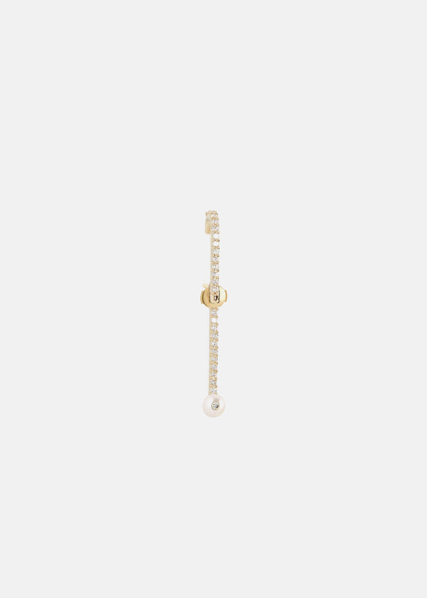 katkim Petite Pearl Pavé Ear Pin