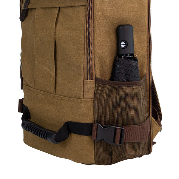 Kaukko Canvas Travel Backpack Multi-Functional Bag Fits 17" Laptop Large Capacity Hiking Backpack